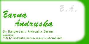barna andruska business card